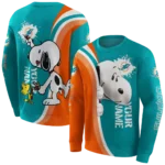 personalized-miami-dolphins-peeking-snoopy-aqua-hoodie-best-selling
