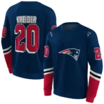 personalized-new-england-patriots-striped-sleeves-blue-hoodie-best-selling