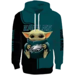 personalized-philadelphia-eagles-baby-yoda-green-black-hoodie-best-selling