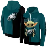 personalized-philadelphia-eagles-baby-yoda-green-black-hoodie-best-selling