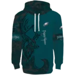 personalized-philadelphia-eagles-deer-silhouette-green-hoodie-best-selling