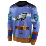personalized-philadelphia-eagles-mario-blue-black-hoodie-best-selling