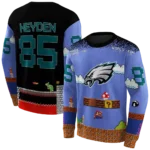 personalized-philadelphia-eagles-mario-blue-black-hoodie-best-selling