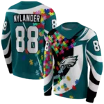 personalized-philadelphia-eagles-puzzle-pieces-green-hoodie-best-selling