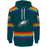 personalized-philadelphia-eagles-rainbow-stripes-green-hoodie-best-selling