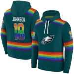 personalized-philadelphia-eagles-rainbow-stripes-green-hoodie-best-selling