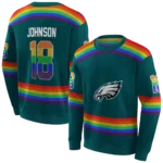 personalized-philadelphia-eagles-rainbow-stripes-green-hoodie-best-selling