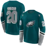 personalized-philadelphia-eagles-striped-sleeves-green-hoodie-best-selling