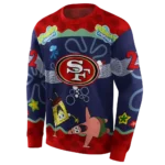 personalized-san-francisco-49ers-spongebob-patrick-star-red-navy-hoodie-best-selling