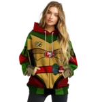 personalized-san-francisco-49ers-superhero-armor-red-green-hoodie-best-selling
