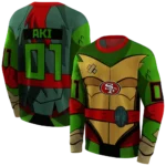 personalized-san-francisco-49ers-superhero-armor-red-green-hoodie-best-selling