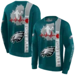philadelphia-eagles-football-heartbeat-green-hoodie-best-selling