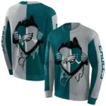 philadelphia-eagles-heartbeat-graphic-green-hoodie-best-selling