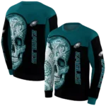 philadelphia-eagles-sugar-skull-green-black-hoodie-best-selling