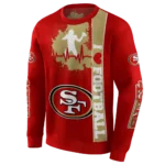 san-francisco-49ers-football-heartbeat-red-hoodie-best-selling