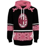 Ac Milan Awareness Ribbon Black Pink Hoodie Best Selling