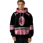 Ac Milan Awareness Ribbon Black Pink Hoodie Best Selling