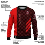 Ac Milan Circles Mesh Red Black Sweater Best Selling