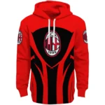 Ac Milan Concentric Lines Red Hoodie Best Selling