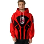 Ac Milan Concentric Lines Red Hoodie Best Selling