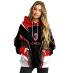 Ac Milan Futuristic Pattern Red Black Hoodie Best Selling