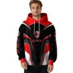Ac Milan Futuristic Pattern Red Black Hoodie Best Selling