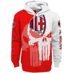 Ac Milan Graphic Punisher Red White Hoodie Best Selling