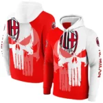 Ac Milan Graphic Punisher Red White Hoodie Best Selling
