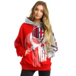 Ac Milan Graphic Punisher Red White Hoodie Best Selling