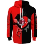 Ac Milan Heartbeat Graphic Red Hoodie Best Selling