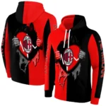 Ac Milan Heartbeat Graphic Red Hoodie Best Selling