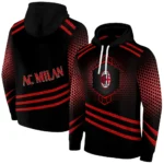 Ac Milan Hexagonal Pattern Red Black Hoodie Best Selling