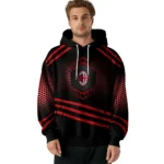Ac Milan Hexagonal Pattern Red Black Hoodie Best Selling