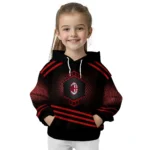 Ac Milan Hexagonal Pattern Red Black Hoodie Best Selling
