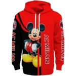 Ac Milan Mickey Mouse Red Black Hoodie Best Selling
