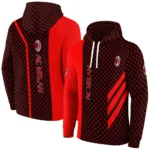 Ac Milan Monogram Pattern Red Hoodie Best Selling