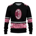 Ac Milan Pink Ribbon Black Pink Sweater Best Selling