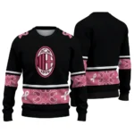 Ac Milan Pink Ribbon Black Pink Sweater Best Selling