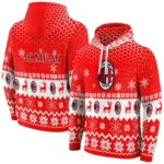Ac Milan Reindeer Motif Red Hoodie Best Selling