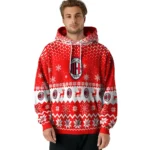Ac Milan Reindeer Motif Red Hoodie Best Selling
