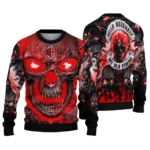 Ac Milan Skull Intensity Red Black Sweater Best Selling