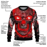 Ac Milan Skull Intensity Red Black Sweater Best Selling