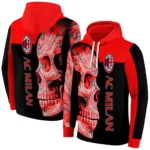 Ac Milan Skull Motif Red Black Hoodie Best Selling