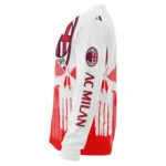 Ac Milan Skull Split Red White Sweater Best Selling