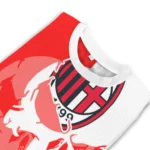 Ac Milan Skull Split Red White Sweater Best Selling