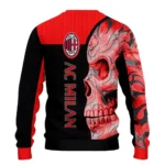 Ac Milan Skull Swirl Red Black Sweater Best Selling