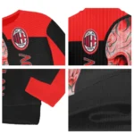 Ac Milan Skull Swirl Red Black Sweater Best Selling