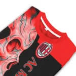Ac Milan Skull Swirl Red Black Sweater Best Selling