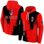 Ac Milan Splatter Effect Red Hoodie Best Selling
