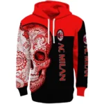 Ac Milan Sugar Skull Red Black Hoodie Best Selling